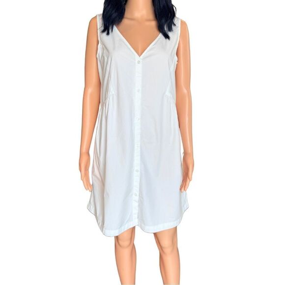 Gap Women’s White Cotton Button Down Summer Lightweight Mini Dress - Picture 2 of 8